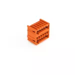 Wtyk dwupiętrowy THT Pin lutowniczy 1,0 x 1,0 mm konstrukcja kątowa, pomarańczowy 734-436/001-000