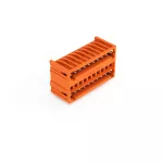 Wtyk dwupiętrowy THT Pin lutowniczy 1,0 x 1,0 mm konstrukcja kątowa, pomarańczowy 734-440/001-000