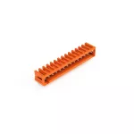 Wtyk THT Pin lutowniczy 1,0 x 1,0 mm konstrukcja kątowa, pomarańczowy 734-274