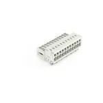 Wtyk 1-przewodowy; CAGE CLAMP®; 1,5 mm²; Raster 3,5 mm; 11-bieg.; 100% ochrony przed błędnym wetknięciem; TS 35/montaż na płycie; stopki zatrzaskowe; 1,50 mm²; jasnoszary