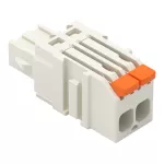 1-przewodowe gniazdo; dźwignia; Push-in CAGE CLAMP®; 1,5 mm²; Raster 3,5 mm; 2-bieg.; 100% ochrony przed błędnym wetknięciem; 1,50 mm²; jasnoszary