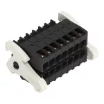 1-przewodowe gniazdo, 2-rzędowe CAGE CLAMP®, pełna ochrona przed błędnym wetknięciem, czarny 713-1107/037-000