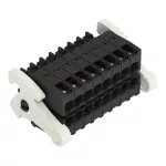 1-przewodowe gniazdo, 2-rzędowe CAGE CLAMP®, pełna ochrona przed błędnym wetknięciem, czarny 713-1108/037-000