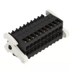1-przewodowe gniazdo, 2-rzędowe CAGE CLAMP®, pełna ochrona przed błędnym wetknięciem, czarny 713-1110/037-000