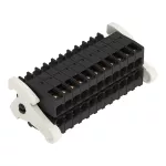 1-przewodowe gniazdo, 2-rzędowe CAGE CLAMP®, pełna ochrona przed błędnym wetknięciem, czarny 713-1111/037-000