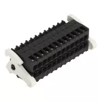 1-przewodowe gniazdo, 2-rzędowe CAGE CLAMP®, pełna ochrona przed błędnym wetknięciem, czarny 713-1112/037-000