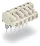 Gniazda do złączek listwowych Piny 0,6 x 1 mm konstrukcja kątowa, jasnoszara 722-237/005-000