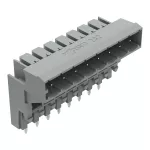 Wtyk podwyższony THT Pin lutowniczy 1,0 x 1,0 mm konstrukcja kątowa, szary 232-338