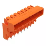 Wtyk podwyższony THT Pin lutowniczy 1,0 x 1,0 mm konstrukcja kątowa, pomarańczowy 232-368