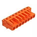 Gniazdo THT Pin lutowniczy 0,6 x 1,0 mm konstrukcja kątowa, pomarańczowa 232-268