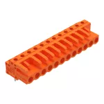 Gniazdo THT Pin lutowniczy 0,6 x 1,0 mm konstrukcja kątowa, pomarańczowa 232-272