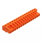 Gniazdo THT Pin lutowniczy 0,6 x 1,0 mm konstrukcja kątowa, pomarańczowa 232-275