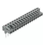 Gniazda do złączek listwowych Piny 0,6 x 1 mm konstrukcja kątowa, szara 232-246/005-000
