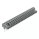 Gniazda do złączek listwowych Piny 0,6 x 1 mm konstrukcja kątowa, szara 232-250/005-000