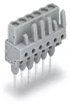 Gniazda do złączek listwowych Piny 0,6 x 1 mm konstrukcja prosta, szara 232-136/005-000