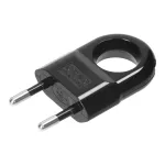 Wtyczka płaska 2P, euro, z uchem, czarny