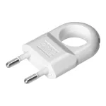 Wtyczka płaska 2P, euro, z uchem, biały