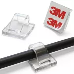 KLIP_MONT-1-4-T/50 Klipsy na kable, samoprzylepny z taśmą 3M, przezroczysty, opakowanie 50 szt, 1,4 x 1,4 cm
