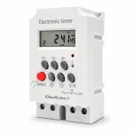 Qoltec Elektroniczny programator czasowy PC0629 na szynę DIN | LCD