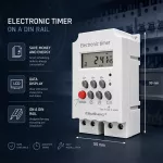 Qoltec Elektroniczny programator czasowy PC0629 na szynę DIN | LCD