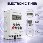 Qoltec Elektroniczny programator czasowy PC0629 na szynę DIN | LCD