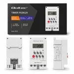Qoltec Elektroniczny programator czasowy PC0629 na szynę DIN | LCD