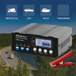Qoltec Inteligentna mikroprocesorowa ładowarka 12A | 12V | 24V | Prostownik z LCD i funkcją naprawy do AGM GEL LiFePO4