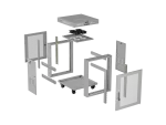 SZAFA INSTALACYJNA RACK STOJĄCA 19" 15U 600X600 SZARA DRZWI PERFOROWANE LCD LANBERG (FLAT PACK)