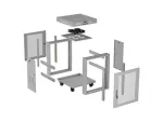 SZAFA INSTALACYJNA RACK STOJĄCA 19" 15U 600X800 SZARA DRZWI PERFOROWANE LCD LANBERG (FLAT PACK)