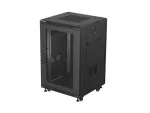 SZAFA INSTALACYJNA RACK STOJĄCA 19" 18U 600X600 CZARNA DRZWI PERFOROWANE LANBERG (FLAT PACK) 