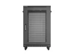 SZAFA INSTALACYJNA RACK STOJĄCA 19" 18U 600X600 CZARNA DRZWI PERFOROWANE LANBERG (FLAT PACK) 