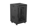 SZAFA INSTALACYJNA RACK STOJĄCA 19" 18U 600X600 CZARNA DRZWI PERFOROWANE LANBERG (FLAT PACK) 
