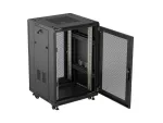 SZAFA INSTALACYJNA RACK STOJĄCA 19" 18U 600X600 CZARNA DRZWI PERFOROWANE LANBERG (FLAT PACK) 