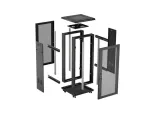 SZAFA INSTALACYJNA RACK STOJĄCA 19" 18U 600X600 CZARNA DRZWI PERFOROWANE LANBERG (FLAT PACK) 