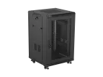 SZAFA INSTALACYJNA RACK STOJĄCA 19" 18U 600X600 CZARNA DRZWI PERFOROWANE LANBERG (FLAT PACK) 