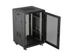 SZAFA INSTALACYJNA RACK STOJĄCA 19" 18U 600X600 CZARNA DRZWI PERFOROWANE LANBERG (FLAT PACK) 
