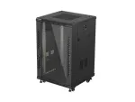 SZAFA INSTALACYJNA RACK STOJĄCA 19" 18U 600X600 CZARNA DRZWI PRZESZKLONE LANBERG (FLAT PACK)
