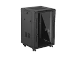 SZAFA INSTALACYJNA RACK STOJĄCA 19" 18U 600X600 CZARNA DRZWI PRZESZKLONE LANBERG (FLAT PACK)
