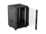 SZAFA INSTALACYJNA RACK STOJĄCA 19" 18U 600X600 CZARNA DRZWI PRZESZKLONE LANBERG (FLAT PACK)