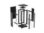 SZAFA INSTALACYJNA RACK STOJĄCA 19" 18U 600X600 CZARNA DRZWI PRZESZKLONE LANBERG (FLAT PACK)