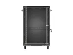 SZAFA INSTALACYJNA RACK STOJĄCA 19" 18U 600X600 CZARNA DRZWI PRZESZKLONE LANBERG (FLAT PACK)