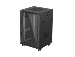 SZAFA INSTALACYJNA RACK STOJĄCA 19" 18U 600X600 CZARNA DRZWI PRZESZKLONE LANBERG (FLAT PACK)