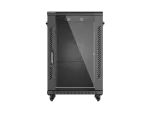 SZAFA INSTALACYJNA RACK STOJĄCA 19" 18U 600X600 CZARNA DRZWI PRZESZKLONE LANBERG (FLAT PACK)