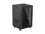 SZAFA INSTALACYJNA RACK STOJĄCA 19" 18U 600X600 CZARNA DRZWI PRZESZKLONE LANBERG (FLAT PACK)