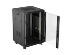 SZAFA INSTALACYJNA RACK STOJĄCA 19" 18U 600X600 CZARNA DRZWI PRZESZKLONE LANBERG (FLAT PACK)