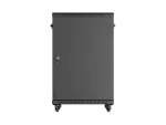 SZAFA INSTALACYJNA RACK STOJĄCA 19" 18U 600X600 CZARNA DRZWI PRZESZKLONE LANBERG (FLAT PACK)