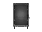 SZAFA INSTALACYJNA RACK STOJĄCA 19" 18U 600X600 CZARNA DRZWI PRZESZKLONE LANBERG (FLAT PACK)
