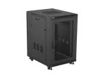 SZAFA INSTALACYJNA RACK STOJĄCA 19" 18U 600X800 CZARNA DRZWI PERFOROWANE LANBERG (FLAT PACK) 