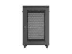 SZAFA INSTALACYJNA RACK STOJĄCA 19" 18U 600X800 CZARNA DRZWI PERFOROWANE LANBERG (FLAT PACK) 