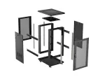 SZAFA INSTALACYJNA RACK STOJĄCA 19" 18U 600X800 CZARNA DRZWI PERFOROWANE LANBERG (FLAT PACK) 